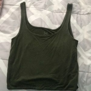 olive green crop tank